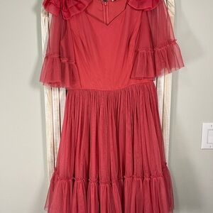 Ivy City Co pink Serine Ruffle Dress